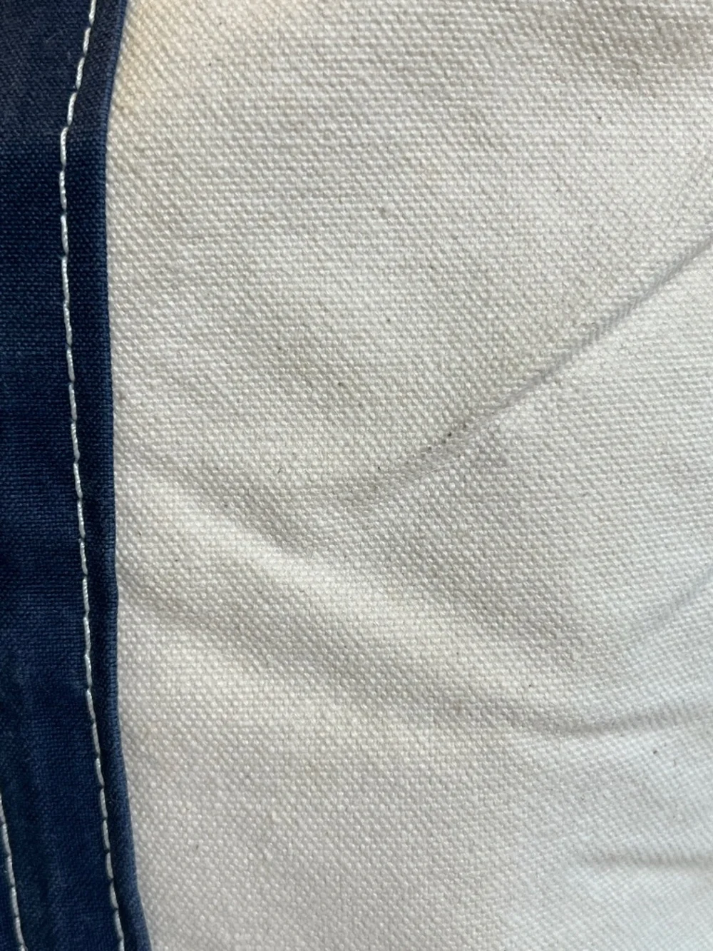 *FIRM PRICE* Vintage L.L. Bean Boat Tote Medium Navy /Natural Canvas Reg Handles - Picture 12 of 14